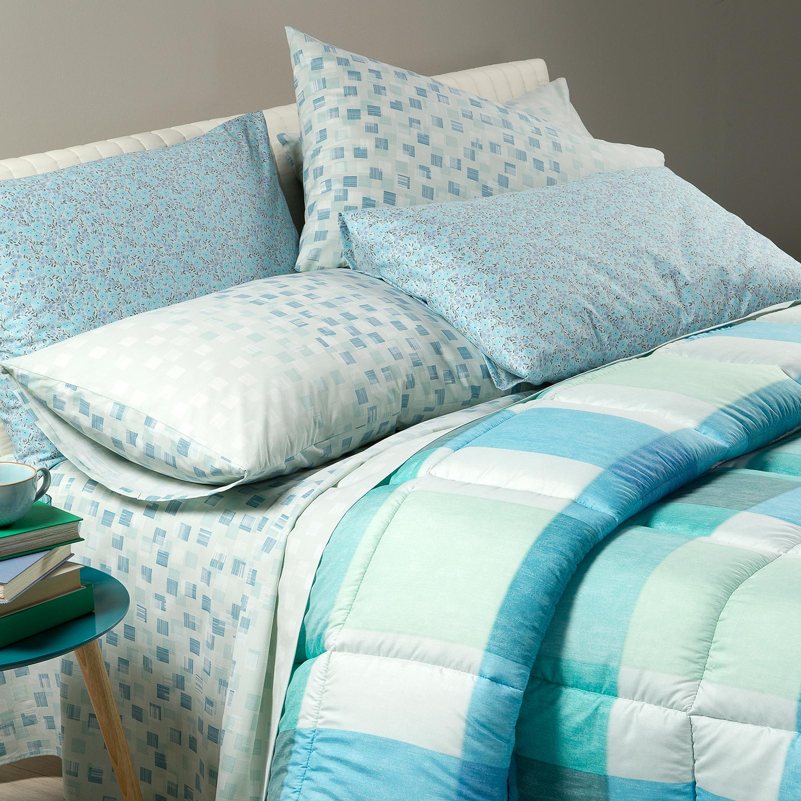 Trapunta-Singolo-Bluette-Cottage-WINTER COTTAGE-Caleffi-Microfibra-Microfibra