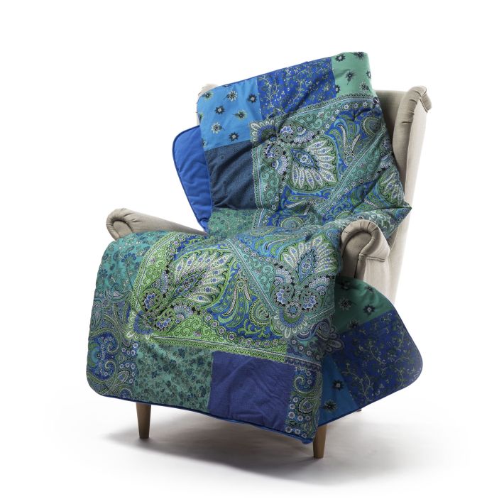 Scaldotto-Cm-130X170-Bluette-Bohemian-BOHEMIAN-Caleffi-Cotone-Microfibra