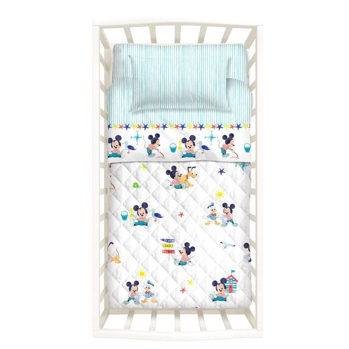 Copriletto-con-paracolpi-Baby-Unica-Baby Mickey-Non Assegnato-Disney-baby-Cotone-Fibra-anallergica