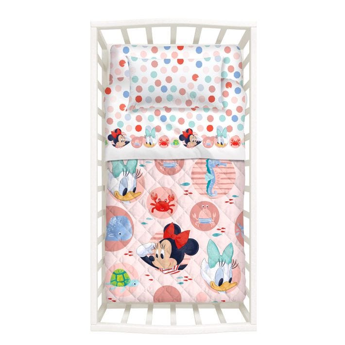 Copriletto-con-paracolpi-Baby-Unica-Baby Minnie-Non Assegnato-Disney-baby-Cotone-Fibra-anallergica