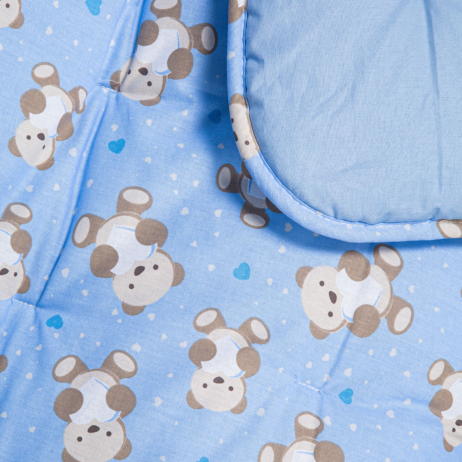 Trapunta-con-paracolpi-Baby-Azzurro-Orsacchiotti-Ragazzo-Caleffi Kids-Cotone-Fibra-anallergica