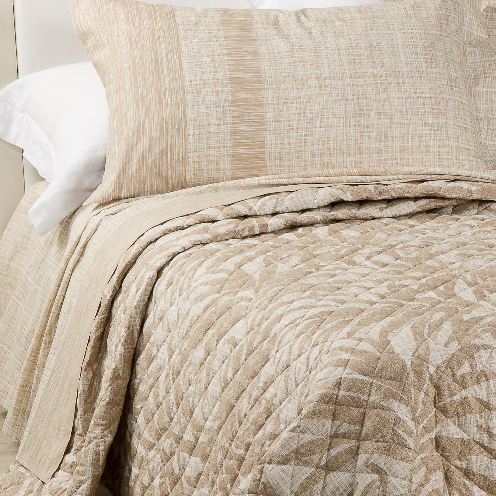 Copriletto-trapuntato-Matrimoniale-Naturale-Green-Non Assegnato-Caleffi-Cotone-Fibra-anallergica