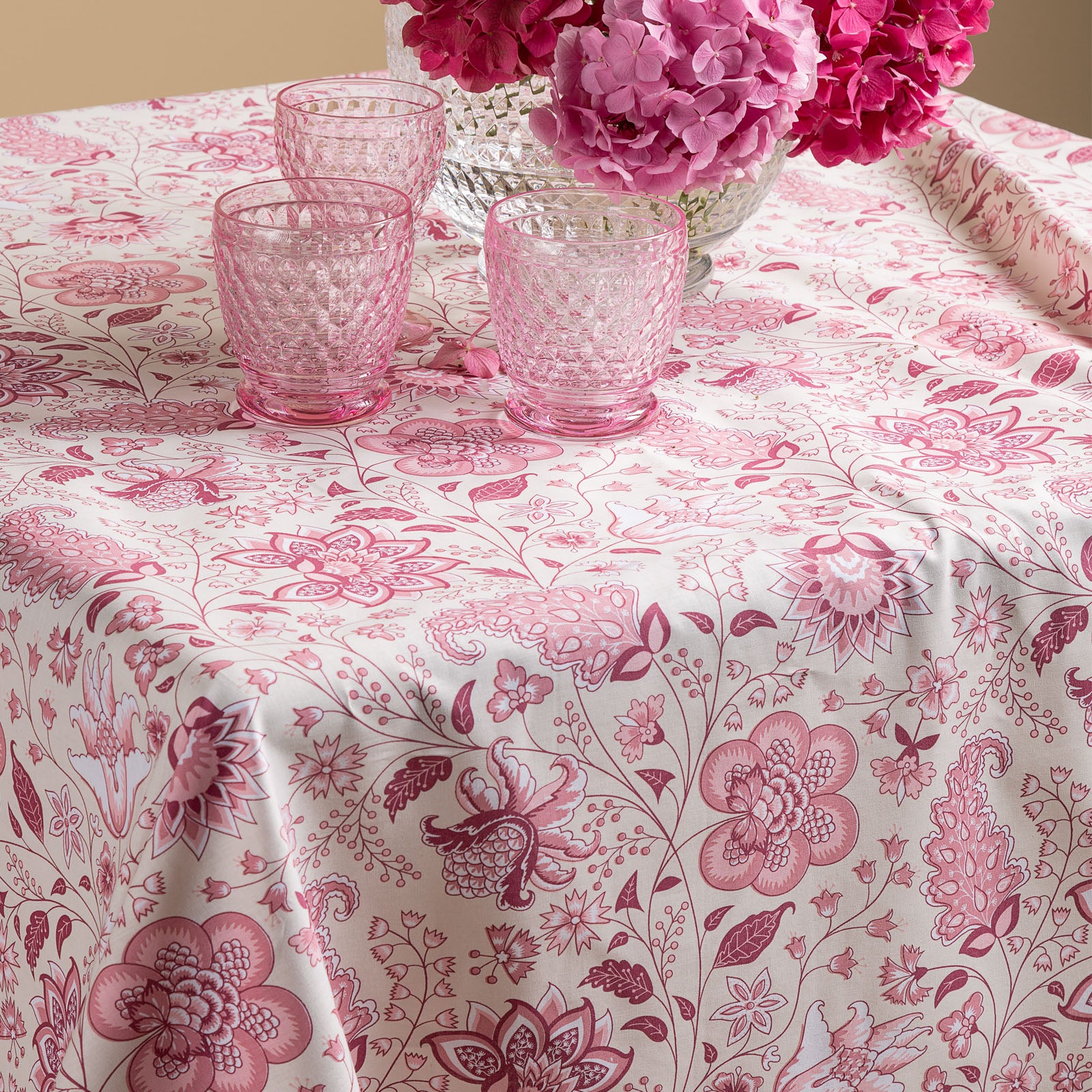 Grandecor-Matrimoniale-Corallo-Narciso-Moderno-Caleffi-Cotone-Senza-imbottitura