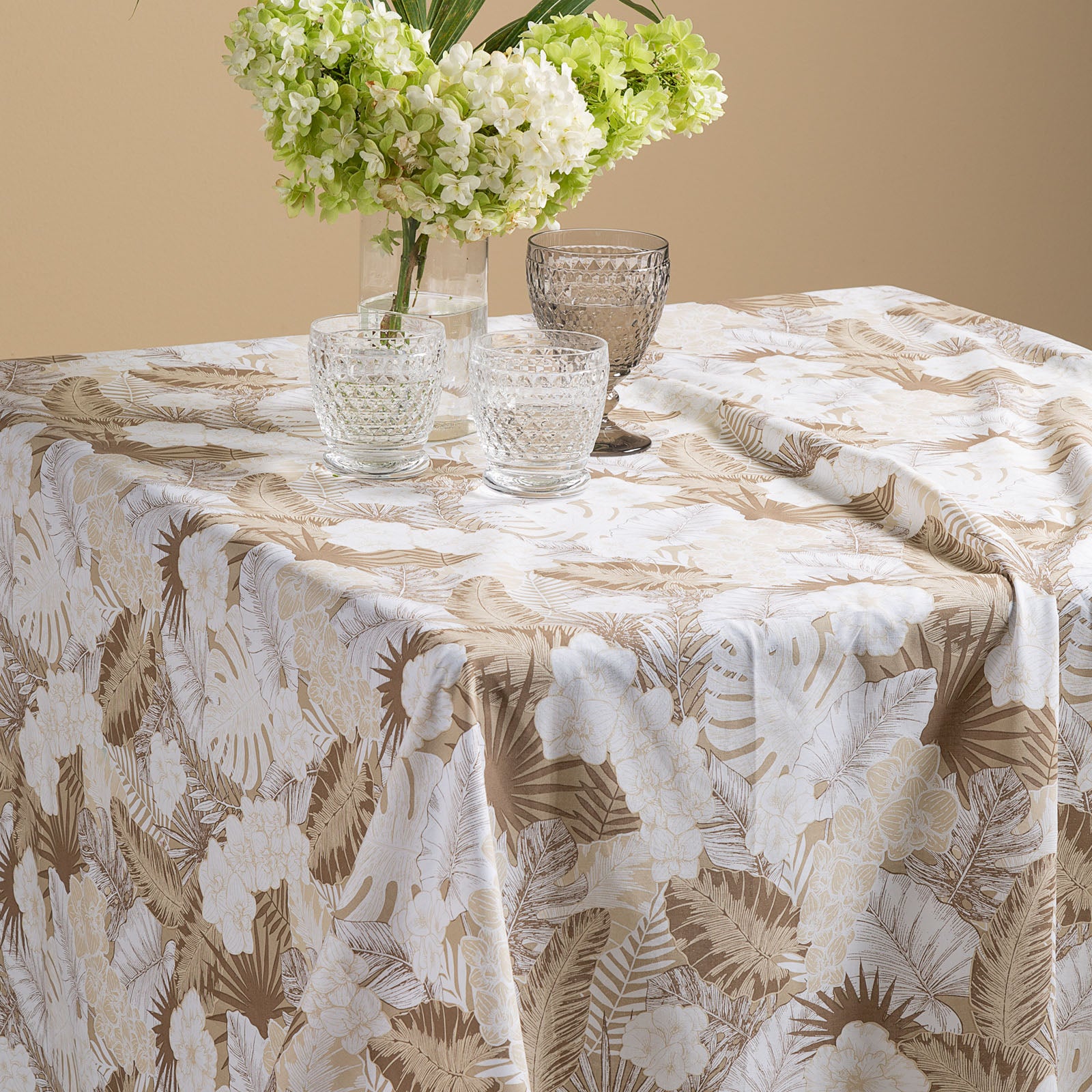 Grandecor-Singolo-Naturale-Orchidea-Moderno-Caleffi-Cotone-Senza-imbottitura