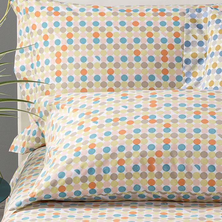 Completo-lenzuola-Singolo-Arancio-Caleffi-Sonic-Art-Cotone-Senza-imbottitura