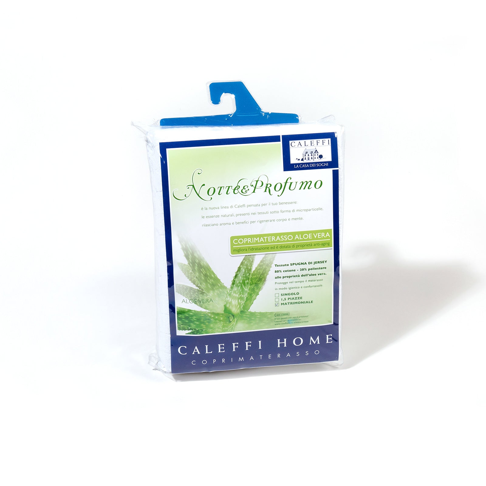 Coprimaterasso-Singolo-Unica-Aloe-vera-Tinta Unita-Caleffi-Aloe-vera-Senza-imbottitura