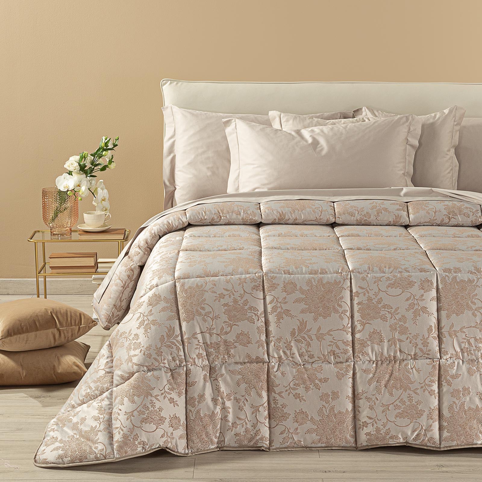 Trapunta-Matrimoniale-Ambra-Narciso-Barocco-Caleffi-Jacquard-Microfibra
