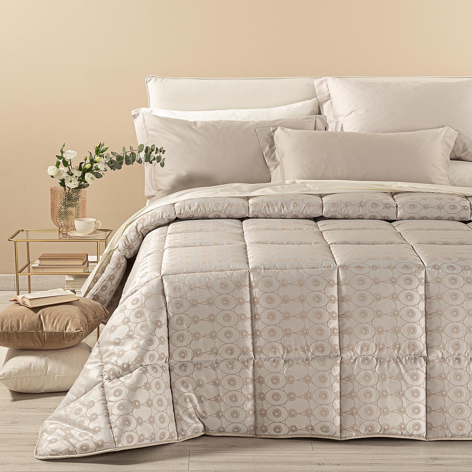 Trapunta-Matrimoniale-Naturale-Collins-Barocco-Caleffi-Jacquard-Microfibra
