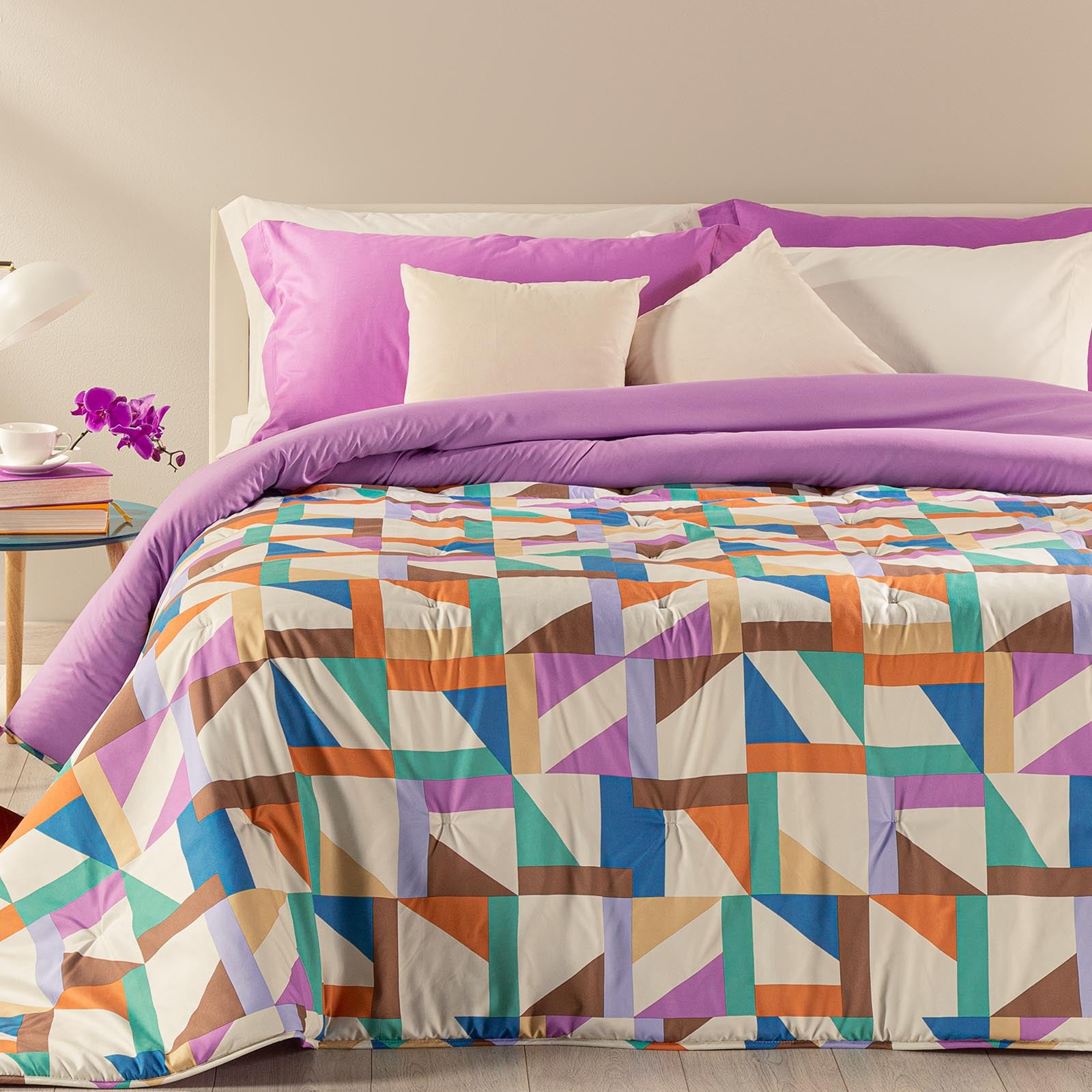 Calduccia-1-piazza-e-mezzo-Multicolor-Tuxedo-Fantasy Vision-Caleffi-Microfibra-Microfibra