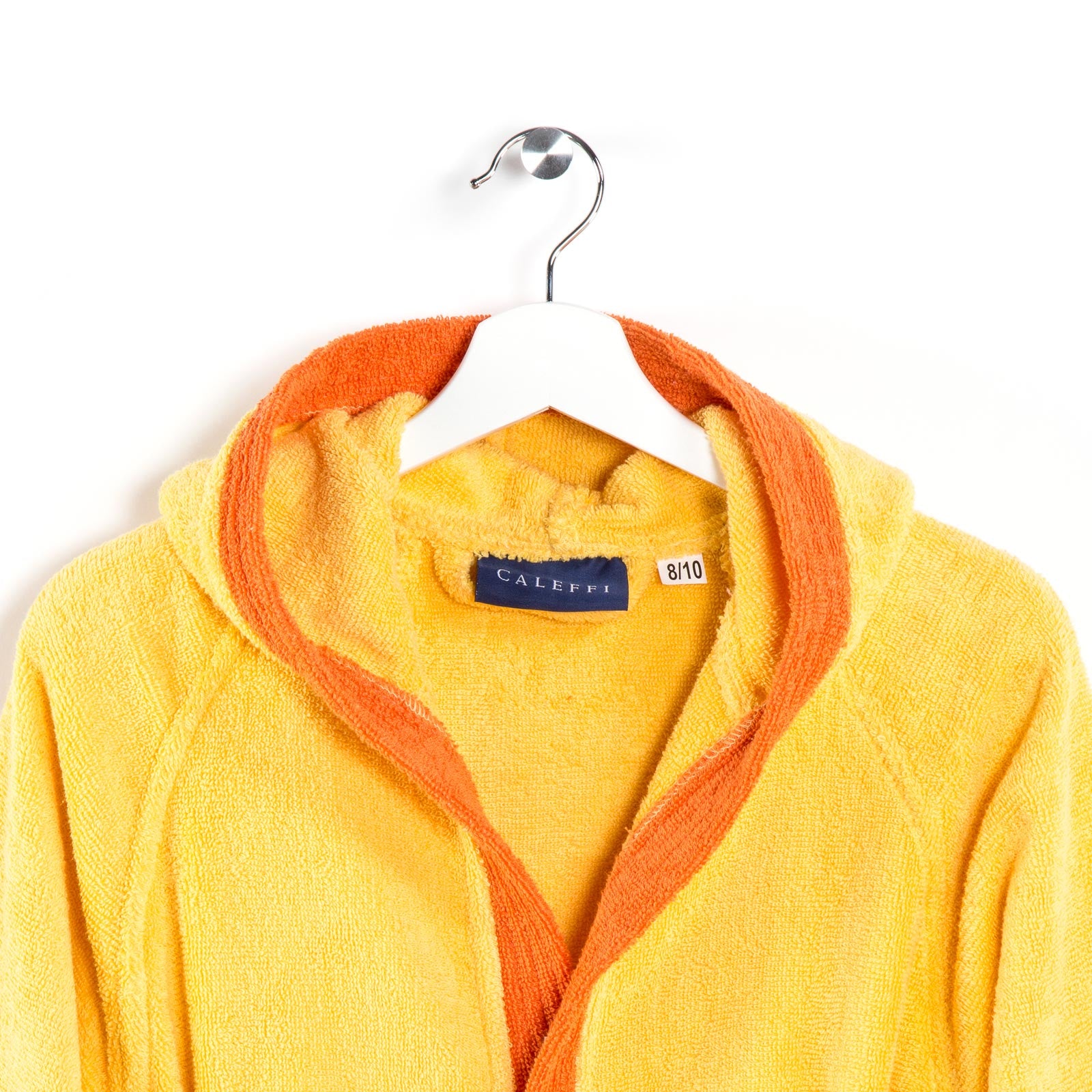 Accappatoio-con-cappuccio-10-12-anni-Giallo-sole-Young-Tinta Unita-Caleffi-Cotone-Senza-imbottitura