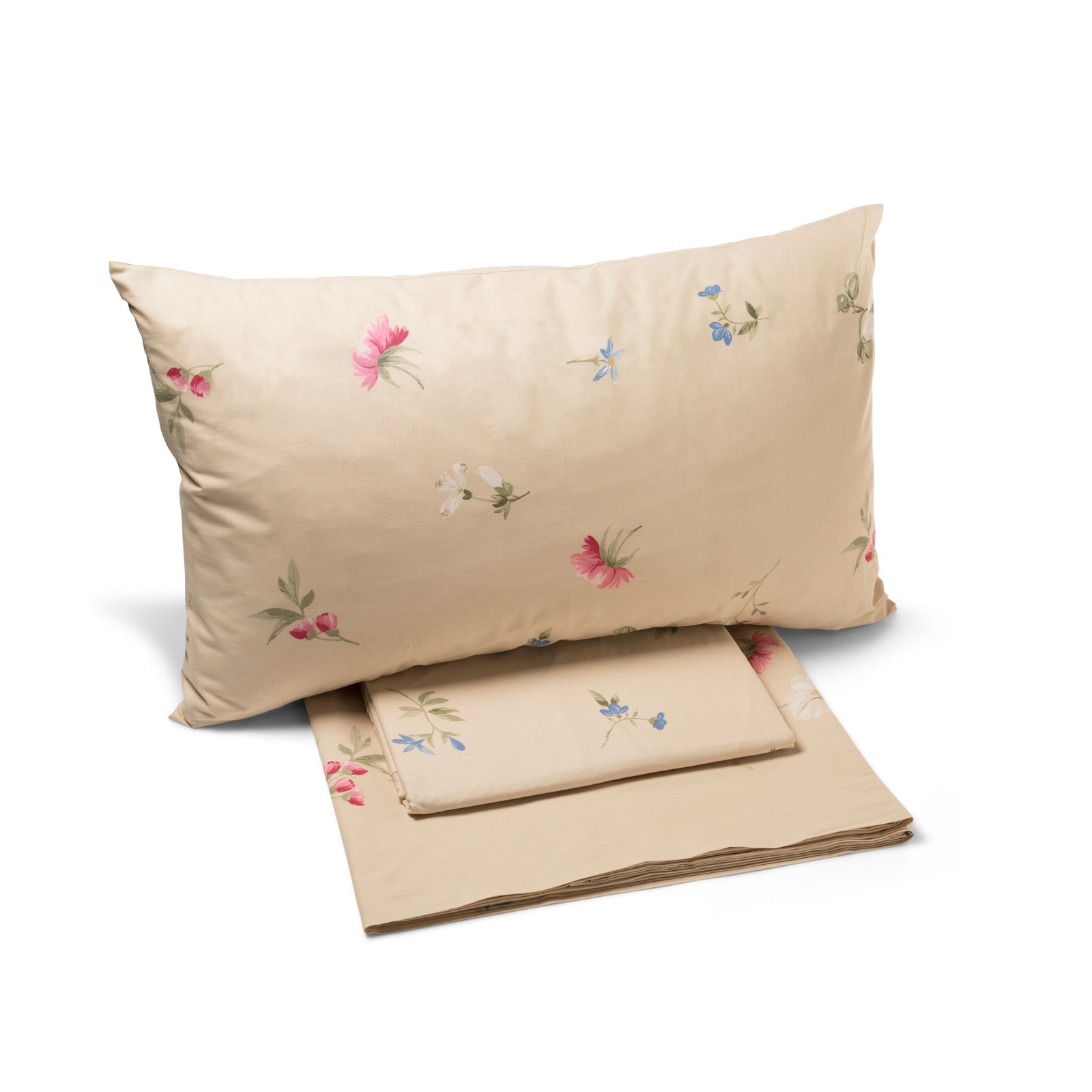 Completo-lenzuola-Singolo-Avorio-Floral2-Non Assegnato-Caleffi-Cotone-Senza-imbottitura