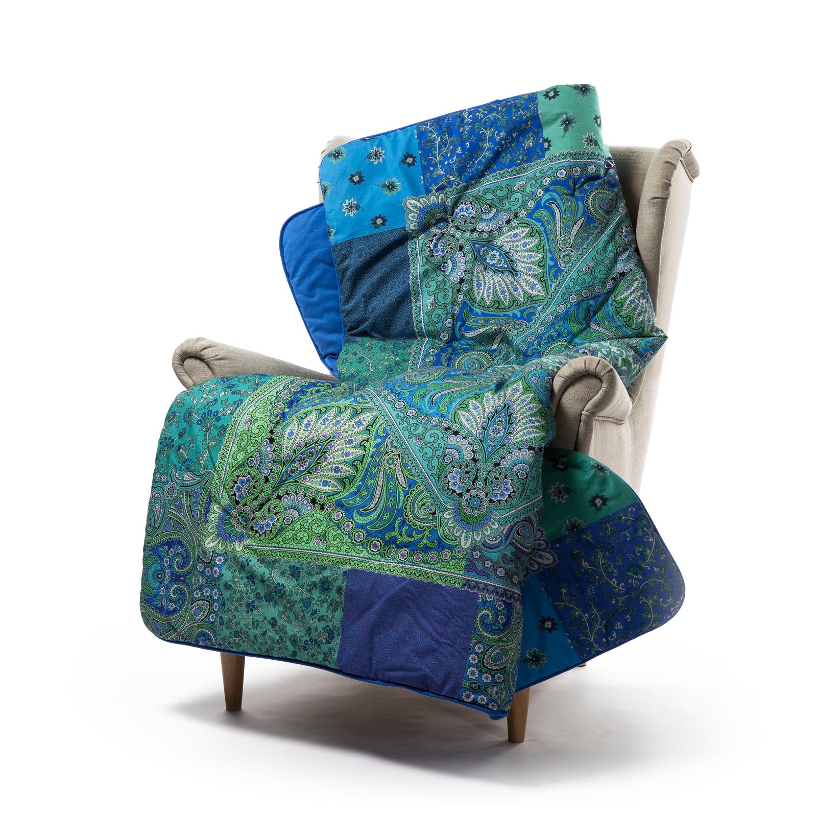 Scaldotto-Cm-130X170-Bluette-Bohemian-BOHEMIAN-Caleffi-Cotone-Microfibra