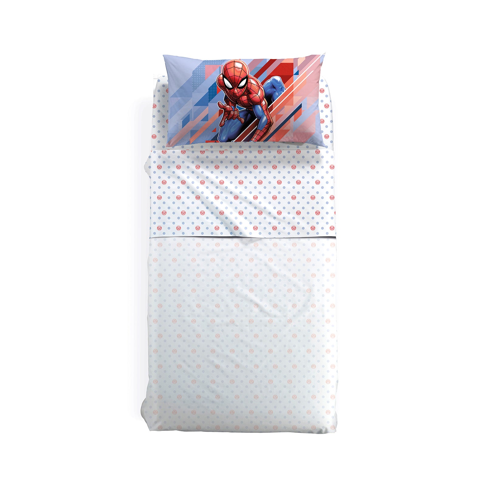 Completo-lenzuola-Singolo-Unica-Spider-man Flash-Ragazzo-Caleffi-Cotone-Senza-imbottitura