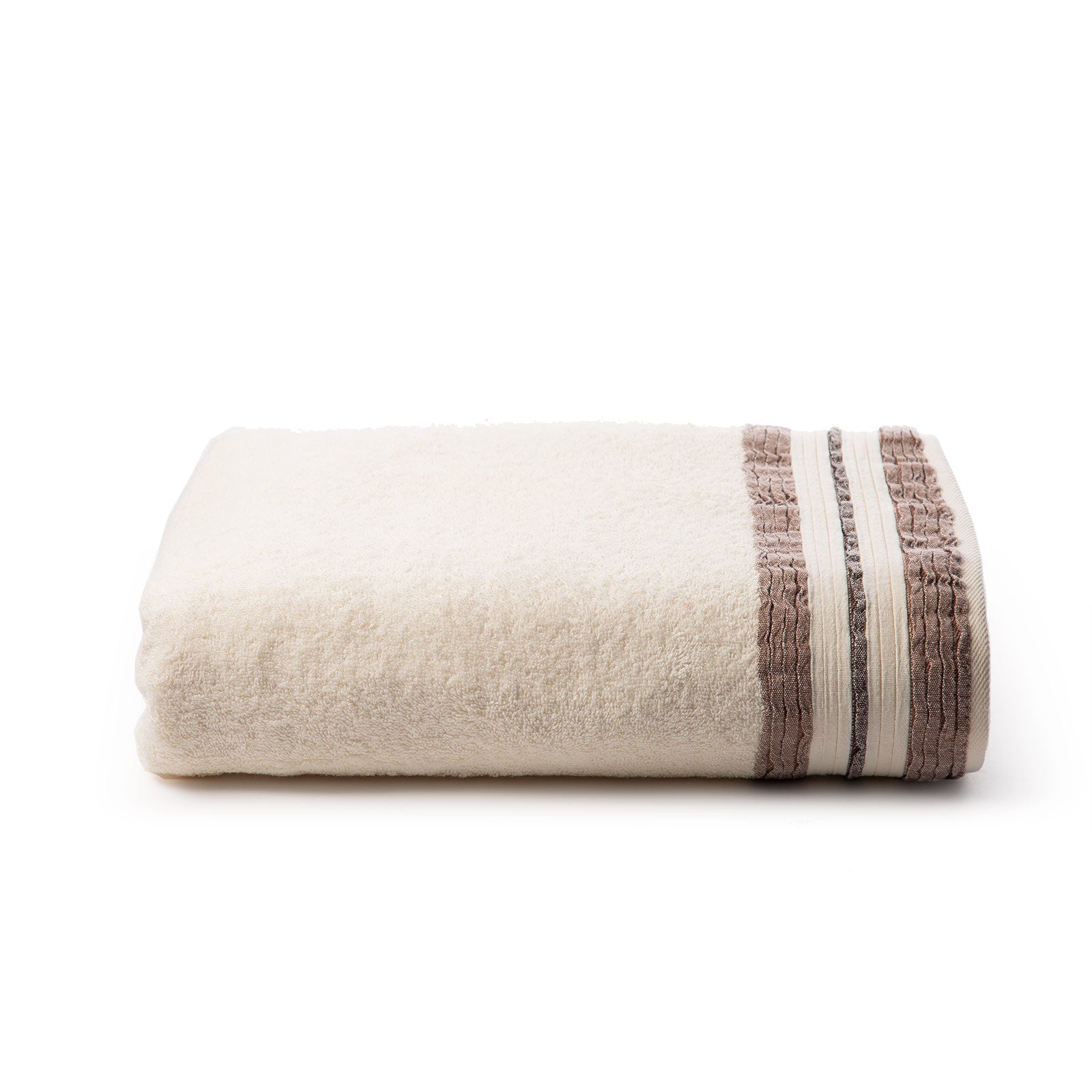 Telo-bagno-Cm-100x150-Panna-Plisse-Tinta Unita-Caleffi-Cotone-Senza-imbottitura