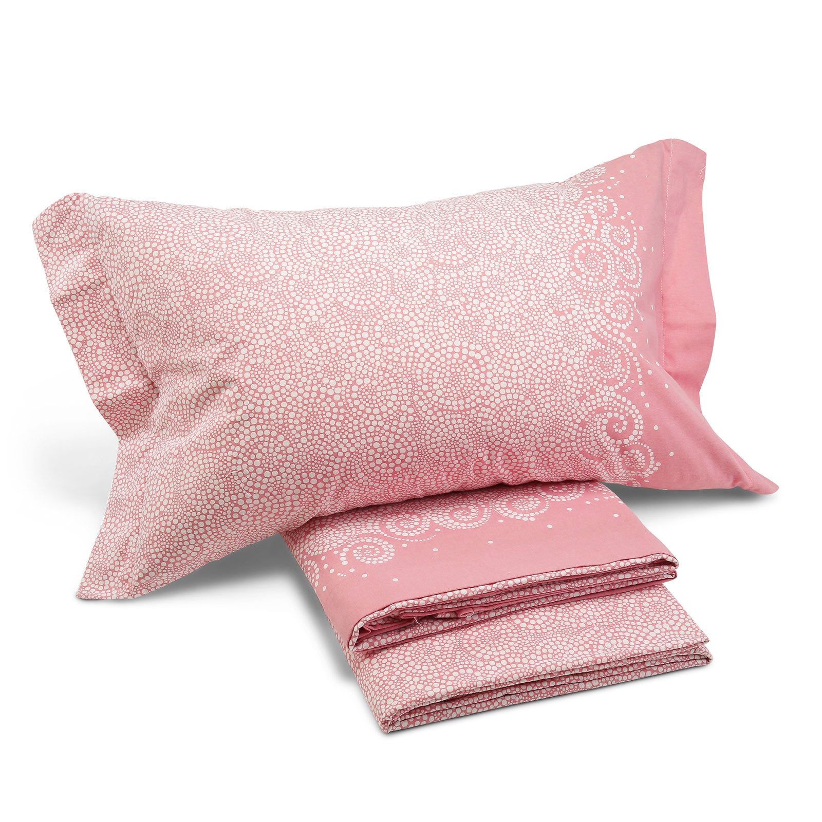Completo-lenzuola-Matrimoniale-Rosa-Losanna-Non Assegnato-Caleffi-Cotone-Senza-imbottitura