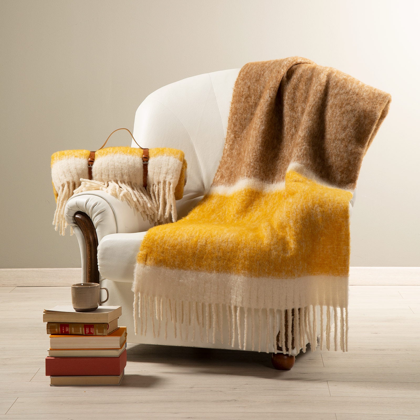 Plaid-Cm-130X170-Oro-Courmayeur-Non Assegnato-Caleffi-Senza-Tessuto-Senza-imbottitura