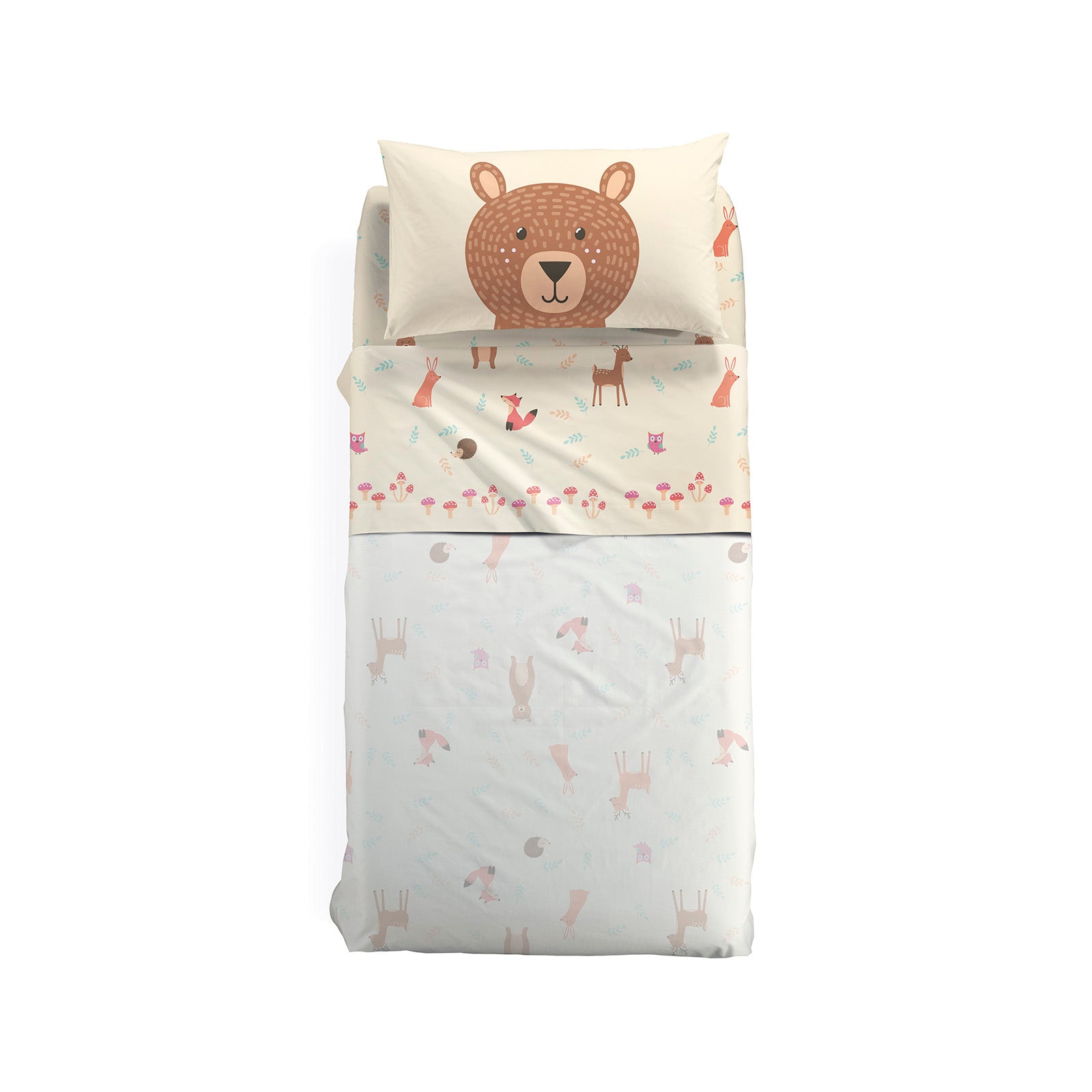 Completo-lenzuola-Singolo-Unica-Bosco-Ragazzo-Caleffi Kids-Cotone-Senza-imbottitura