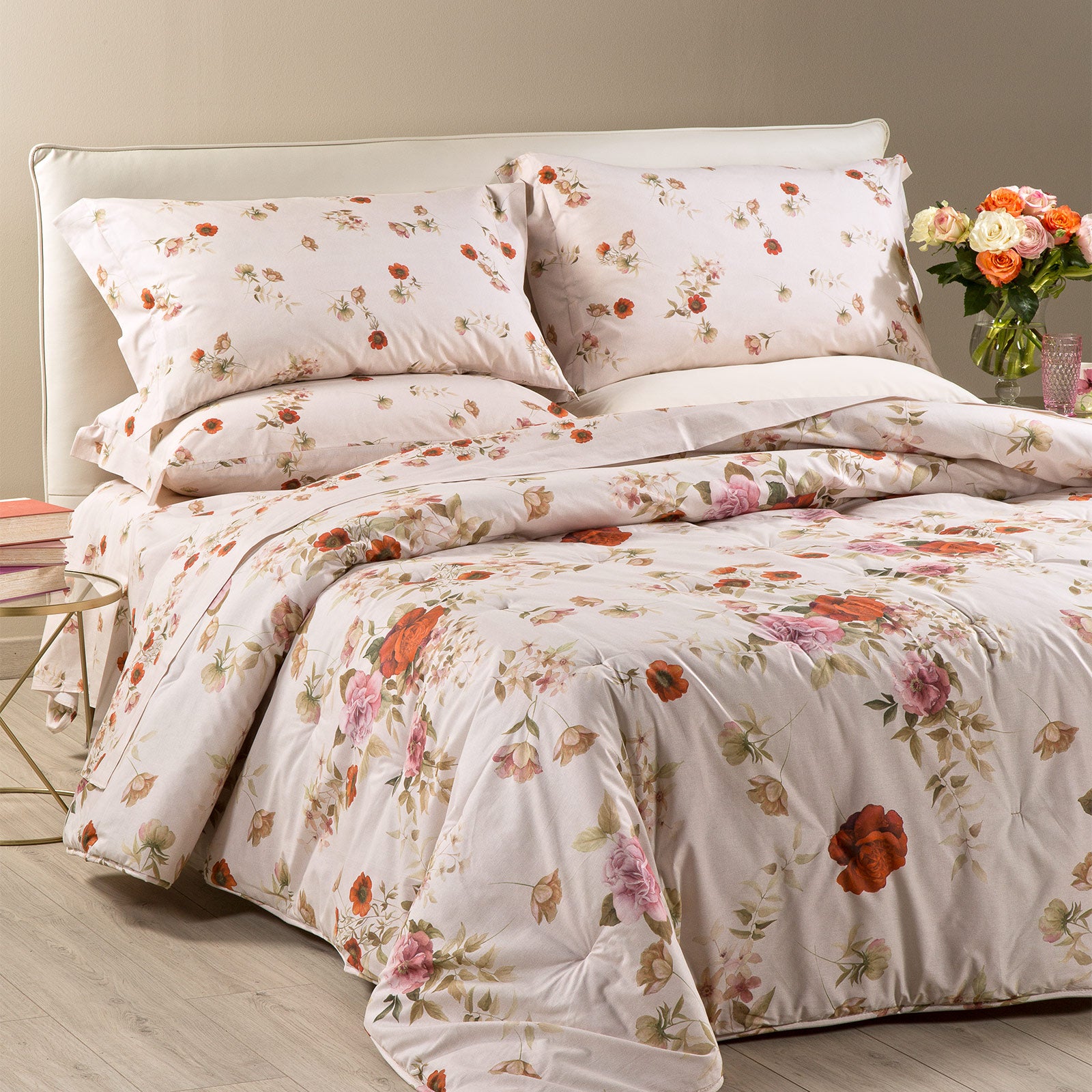 Calduccia-Matrimoniale-Unica-Rosabella-Bouquet-Caleffi-Cotone-Microfibra