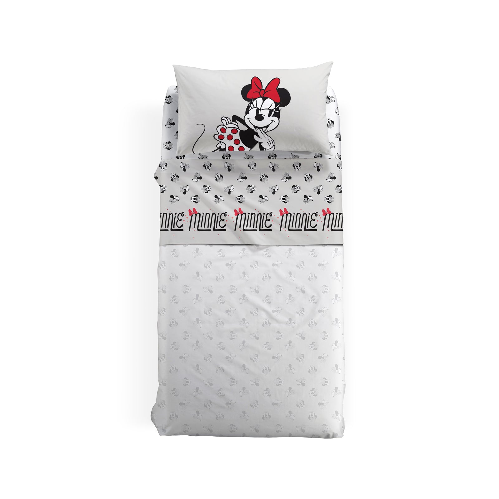 Completo-lenzuola-Singolo-Unica-Minnie Retro_-Ragazza-Cartoons-Cotone-Senza-imbottitura