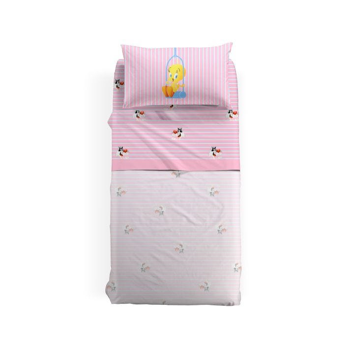 Completo-lenzuola-Singolo-Unica-I Love Tweety-Ragazzo-Warner-Bros-Cotone-Senza-imbottitura