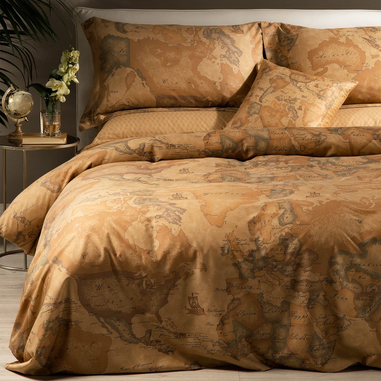 Completo-copripiumino-Matrimoniale-Unica-Geo Classic-Geo-Caleffi-Raso-di-Cotone-Senza-imbottitura