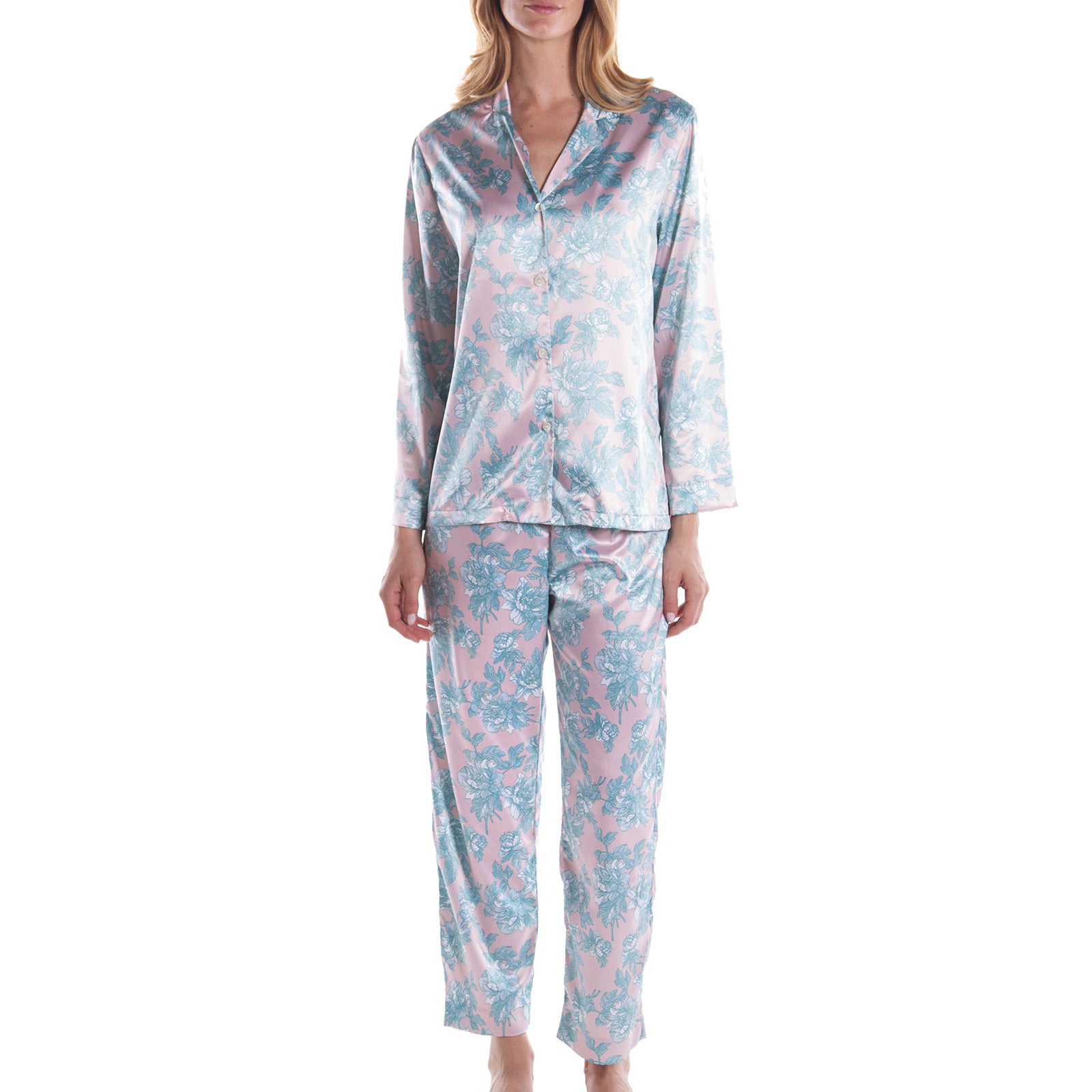 Pigiama-Taglia-medium-m-Unica-Flora-Floreale-Caleffi-Raso poliestere-Senza-imbottitura