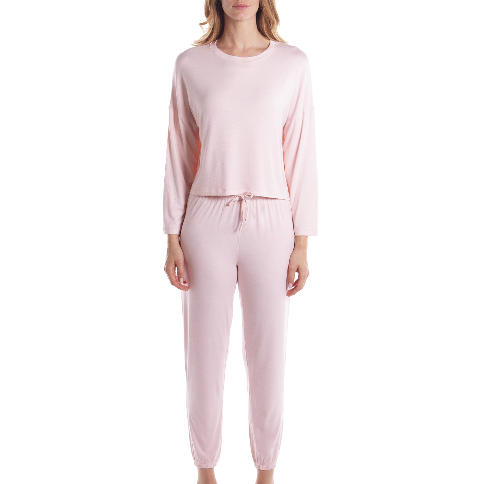 Pigiama-Taglia-medium-m-Rosa-Sunday-Geometrico-Caleffi-Viscosa-Senza-imbottitura