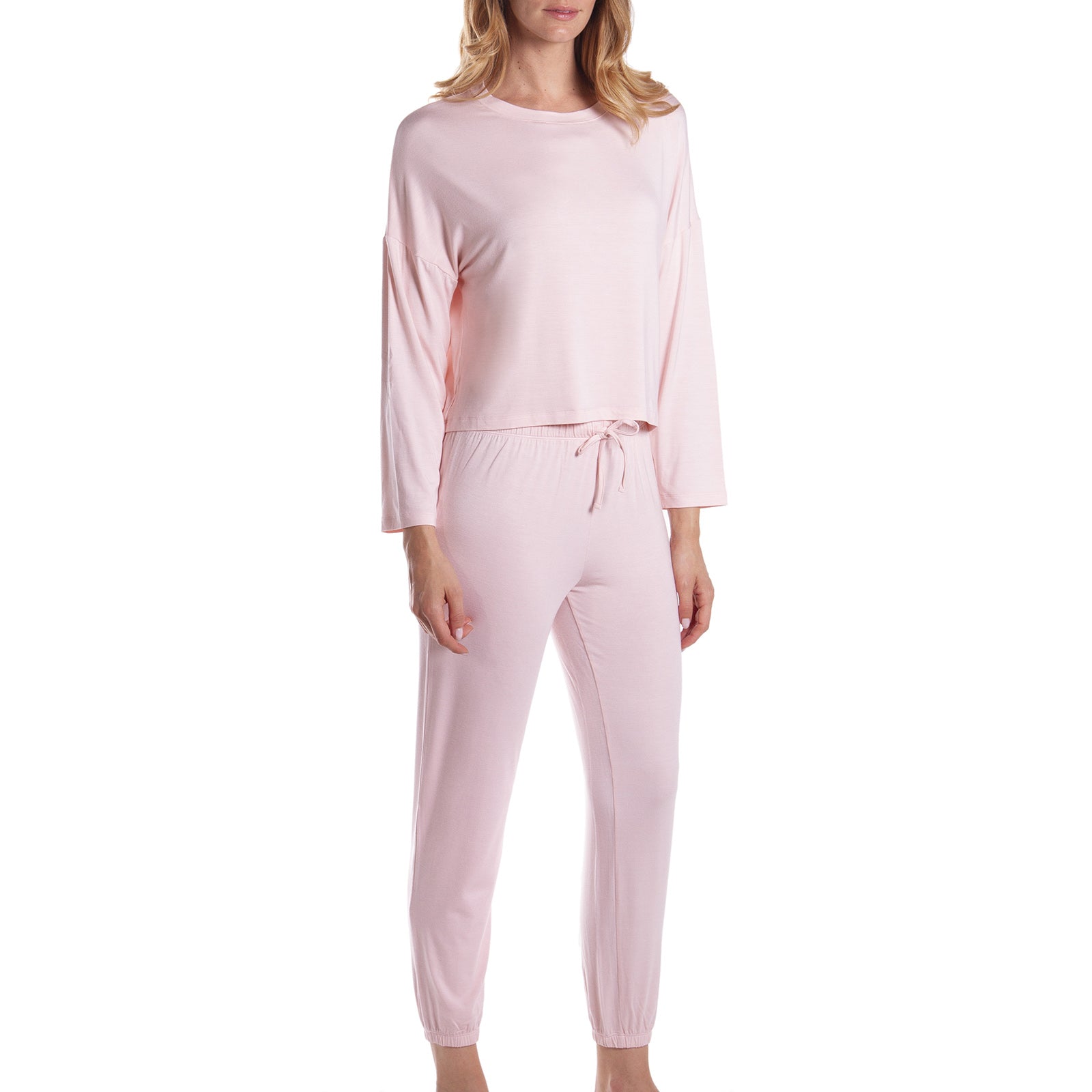 Pigiama-Taglia-medium-m-Rosa-Sunday-Geometrico-Caleffi-Viscosa-Senza-imbottitura