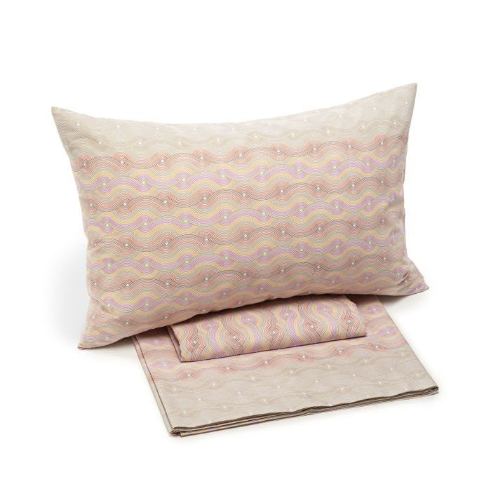 Completo-lenzuola-Singolo-Fuxia-Hils-Geometrico-Caleffi-Cotone-Senza-imbottitura