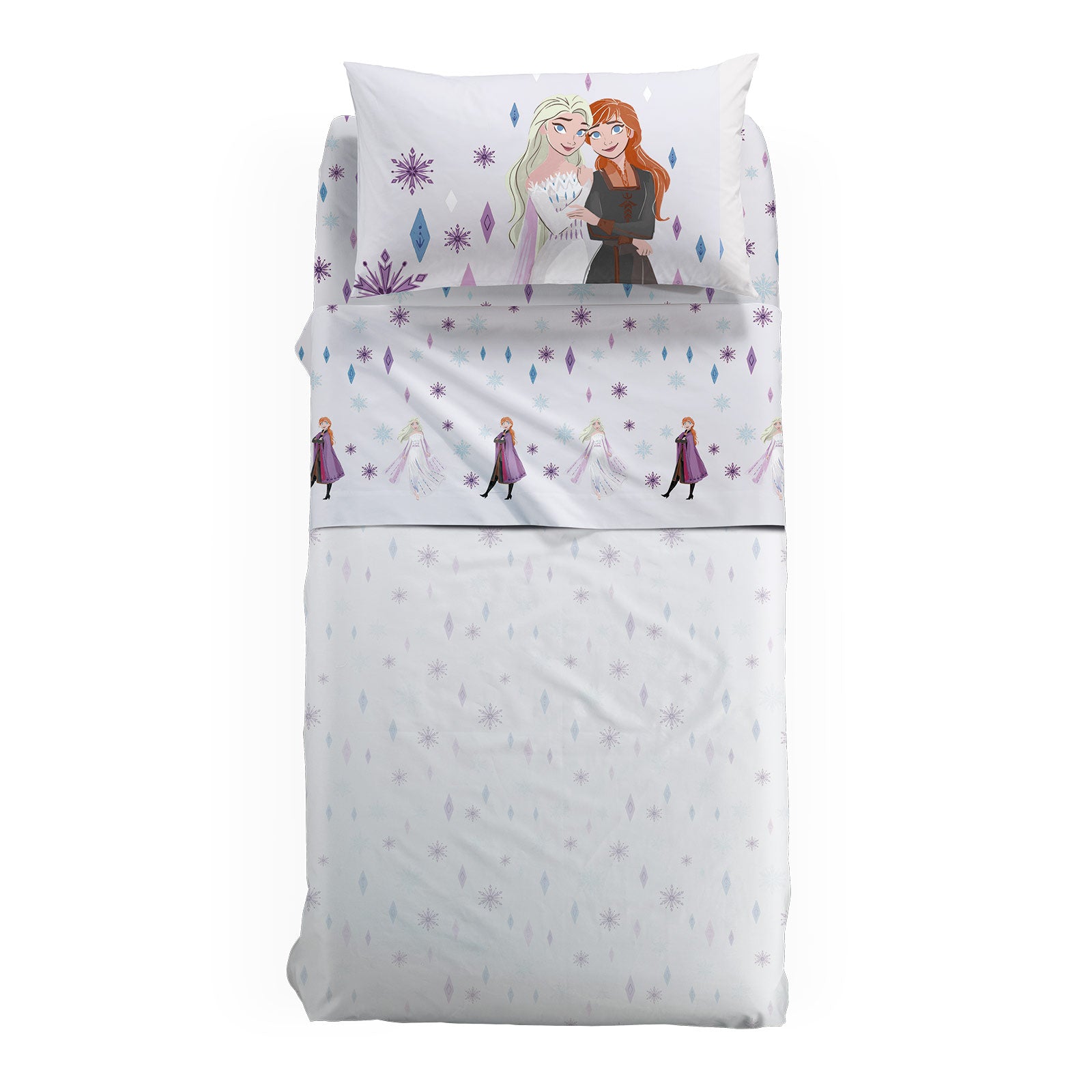 Completo-lenzuola-Singolo-Unica-Frozen-Ragazza-Cartoons-Cotone-Senza-imbottitura
