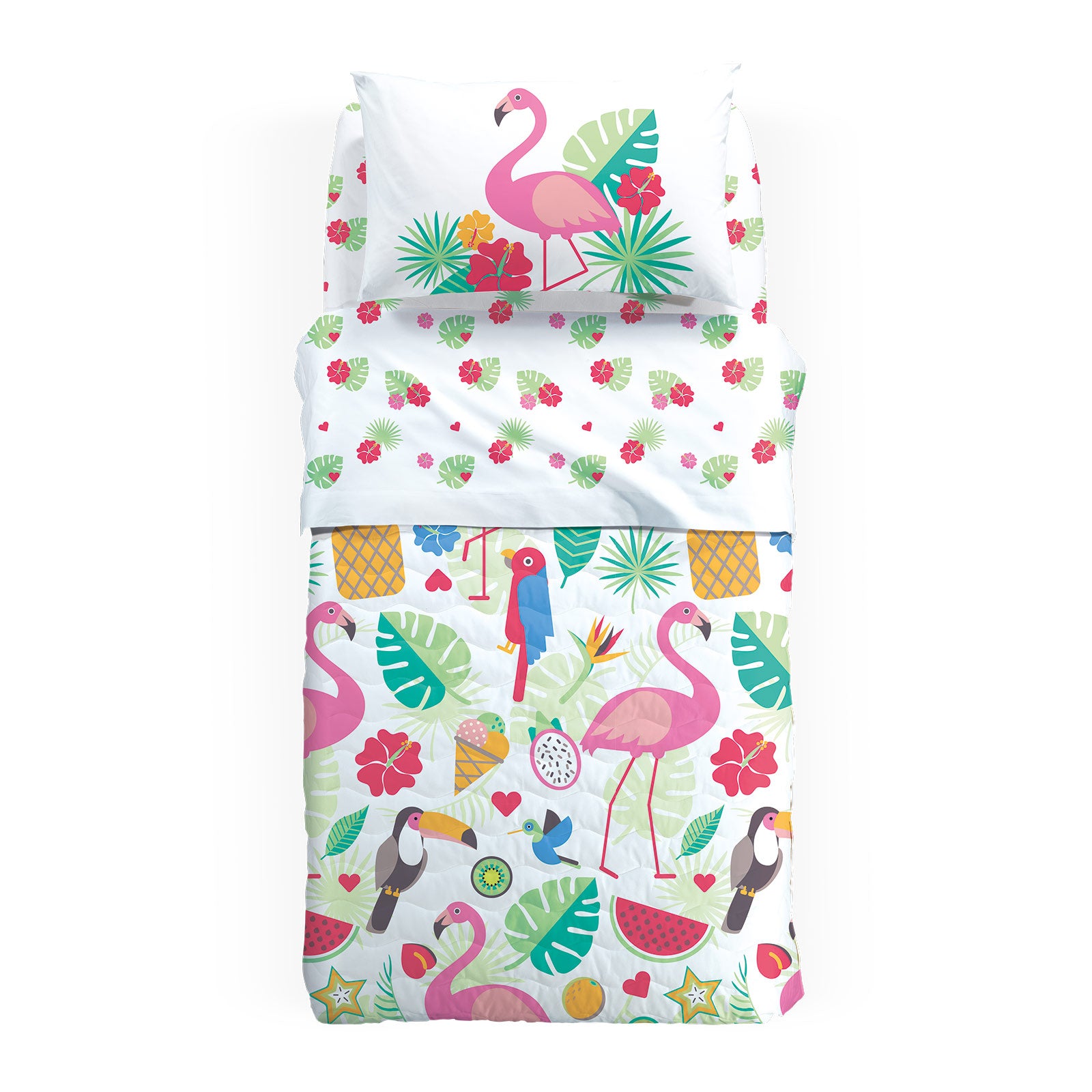 Copriletto-trapuntato-Singolo-Unica-Fiesta-Ragazzo-Caleffi Kids-Cotone-Fibra-anallergica