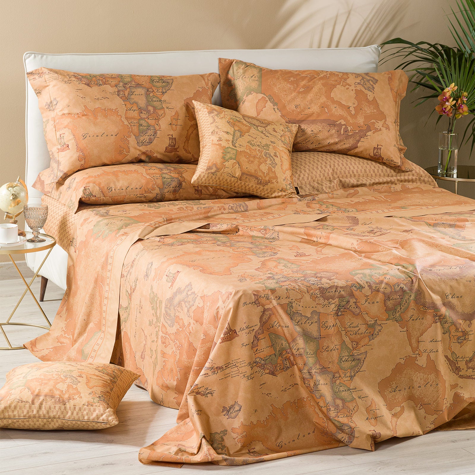 Lenzuolo-copriletto-Matrimoniale-Unica-Geo Classic-Geo-Alviero-Martini-Percalle-di-Cotone-Senza-imbottitura