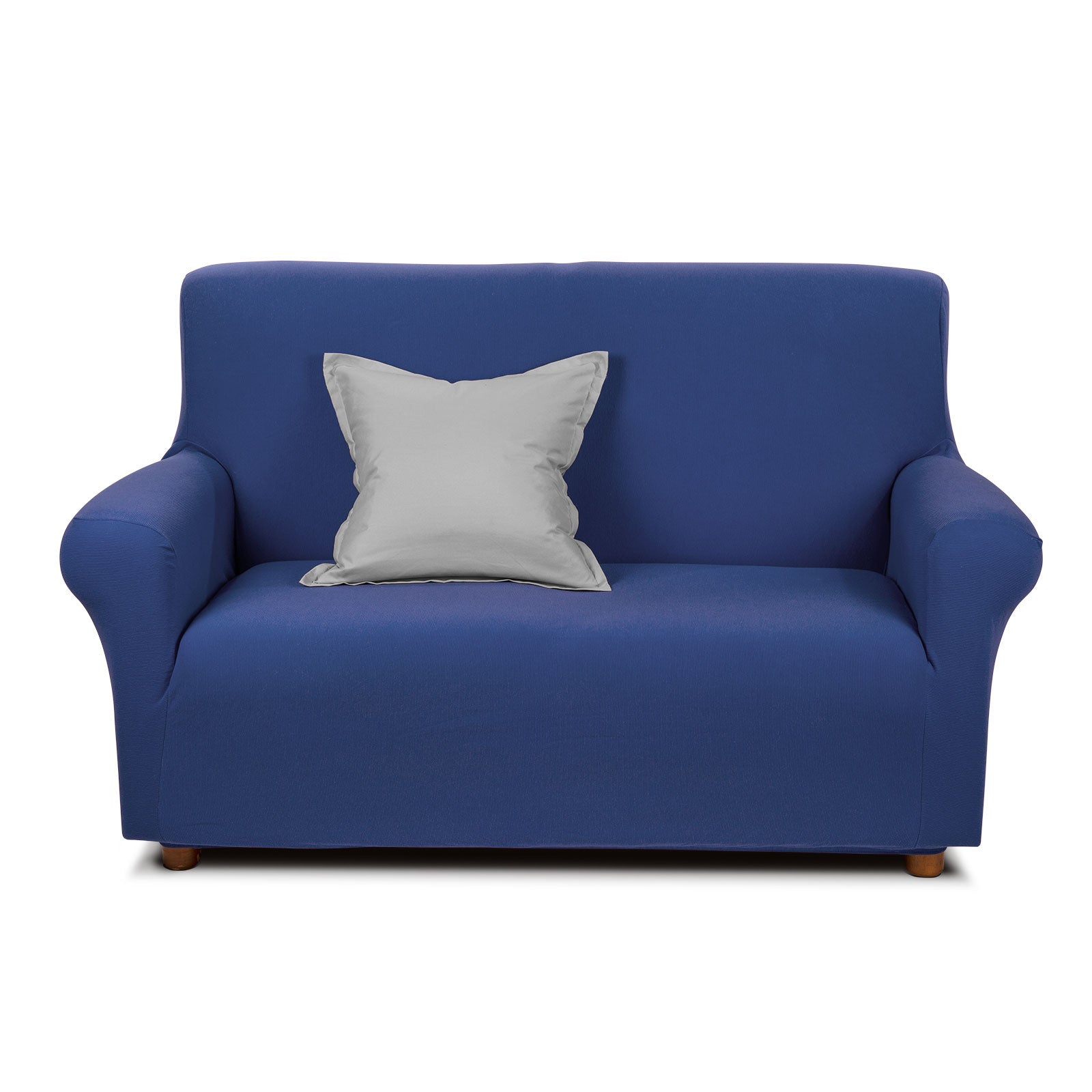 Copridivano-elasticizzato-1-posto-Blu-Magic-Tinta Unita-Caleffi-Cotone-Senza-imbottitura