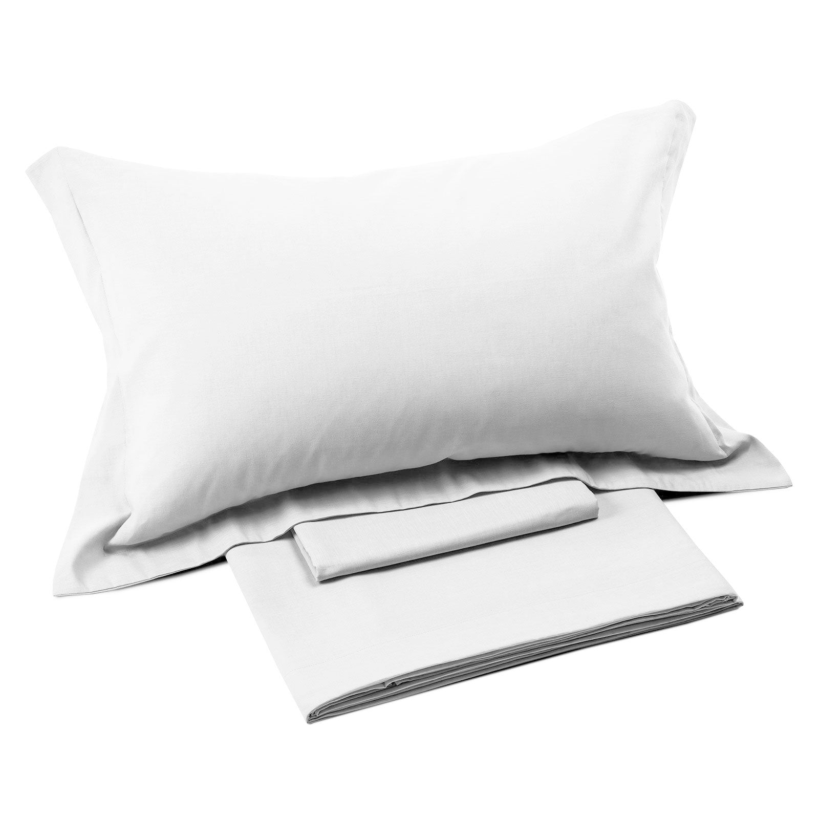 Completo-lenzuola-Matrimoniale-Bianco-Panarea-Tinta Unita-Caleffi-Lino-Senza-imbottitura