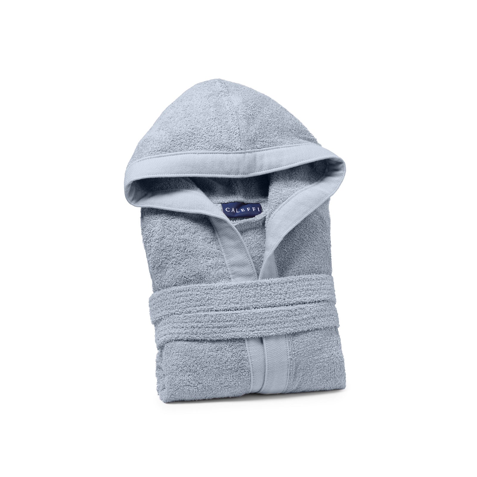Accappatoio-con-cappuccio-Taglia-large-l-Azzurro-Soft-Tinta Unita-Caleffi-Cotone-Senza-imbottitura