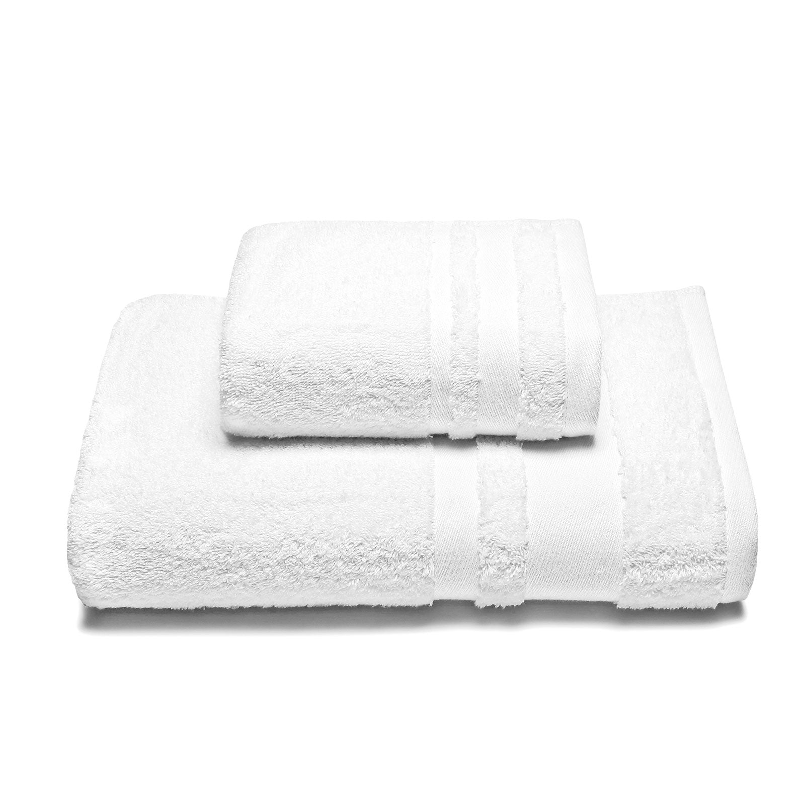 Asciugamano-con-ospite-Standard-Bianco-Soft-Tinta Unita-Caleffi-Cotone-Senza-imbottitura