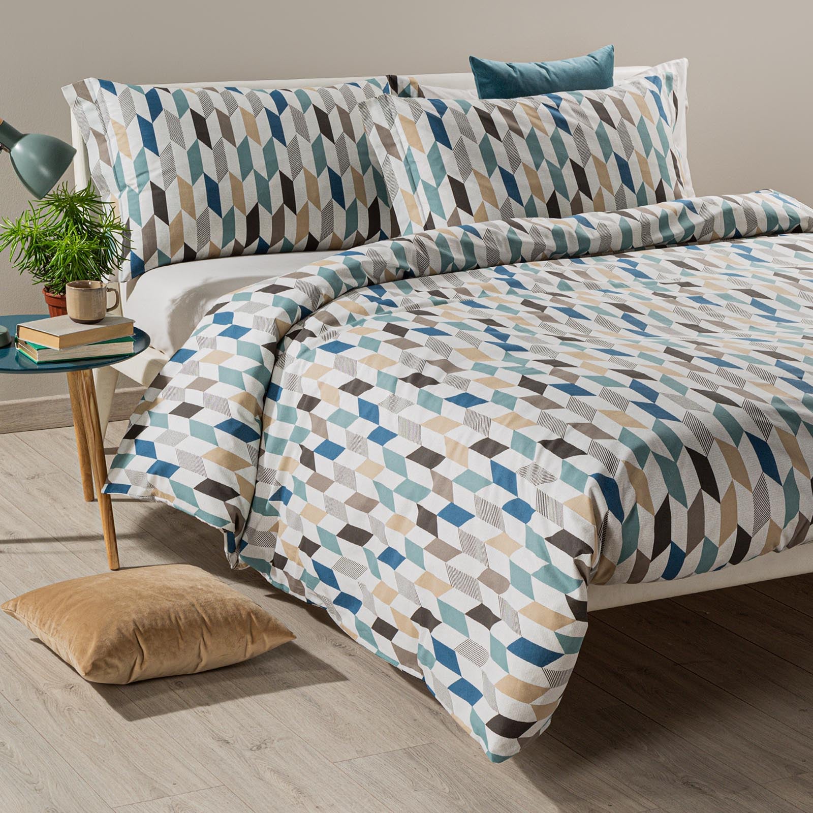 Completo-copripiumino-Singolo-Anice-Next-Fantasy Vision-Caleffi-Cotone-Senza-imbottitura