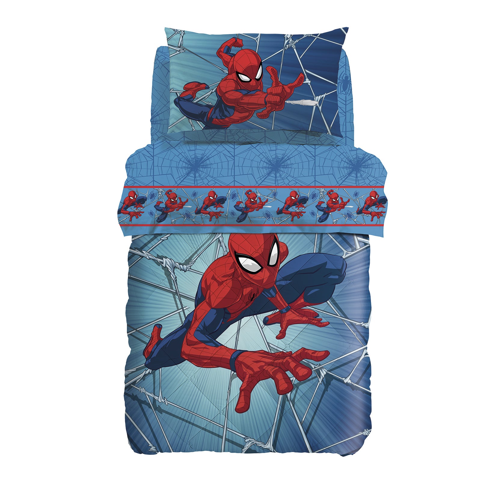 Trapunta-Singolo-Unica-Spider-Man Force-Ragazzo-Marvel-Cotone-Fibra-anallergica