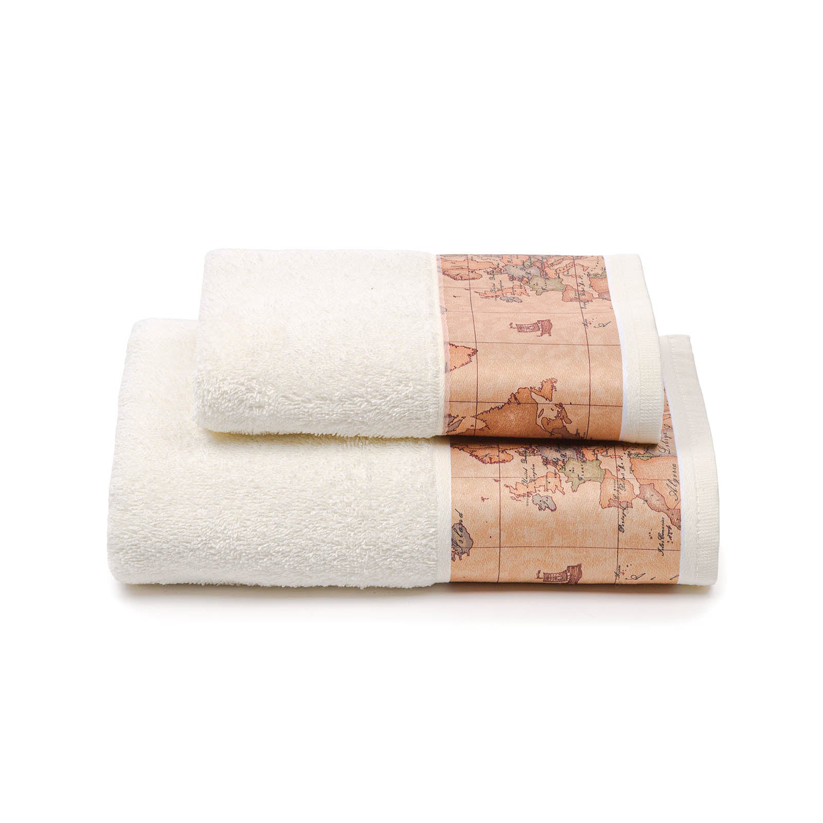 Asciugamano-con-ospite-Standard-Avorio-Geo Classic-Geo-Alviero-Martini-Cotone-Senza-imbottitura