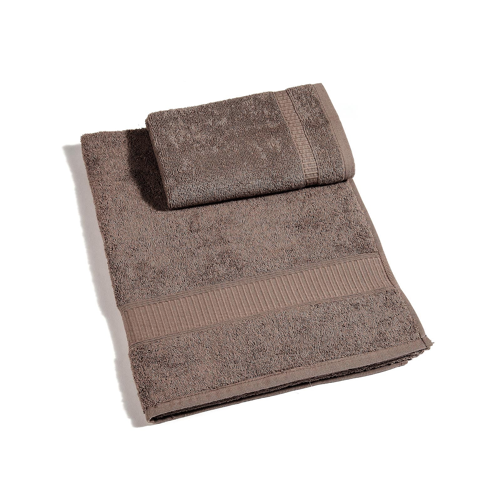 Asciugamano-con-ospite-Standard-Chocolat-Oceano-Tinta Unita-Caleffi-Cotone-Senza-imbottitura